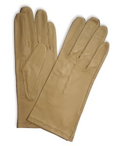 DL-51: Rękawiczki ze skóry jagnięcej licowej, maszynowo szyte z haftem