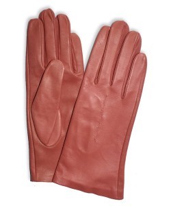 DL-67: Rękawiczki ze skóry jagnięcej licowej, maszynowo szyte z haftem