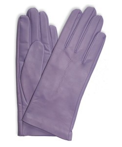 DL-64: Rękawiczki ze skóry jagnięcej licowej, maszynowo szyte z haftem