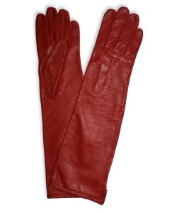DL-55: Rękawiczki ze skóry jagnięcej licowej, maszynowo szyte z haftem