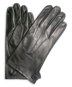 ML-5: Rękawiczki ze skóry bydlęcej licowej, maszynowo szyte z haftem