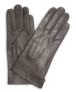 ML-6: Rękawiczki ze skóry jagnięcej licowej, maszynowo szyte koloru ciemny brąz