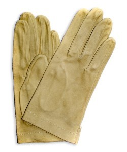 DL-47: Rękawiczki ze skóry welurowej maszynowo szyte z haftem