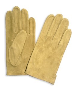 DL-48: Rękawiczki ze skóry welurowej maszynowo szyte z haftem