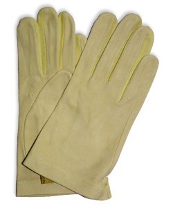 DL-53: Rękawiczki ze skóry welurowej maszynowo szyte z haftem